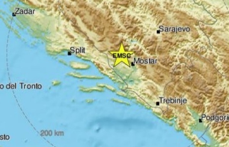 Sisma di magnitudo 4.9 in Erzegovina. Trema anche la Dalmazia