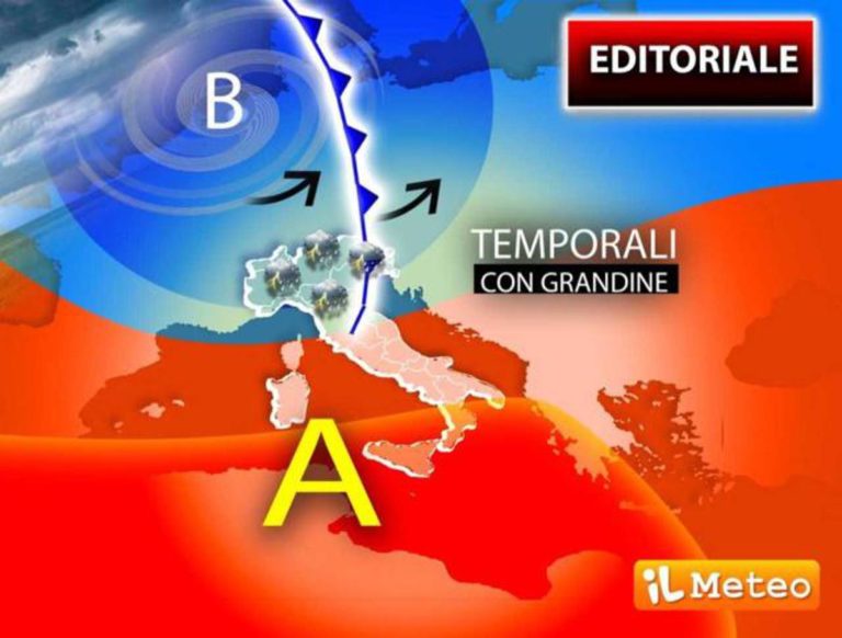 Pioggia e grandine al Nord, caldo al Sud: previsioni meteo Italia
