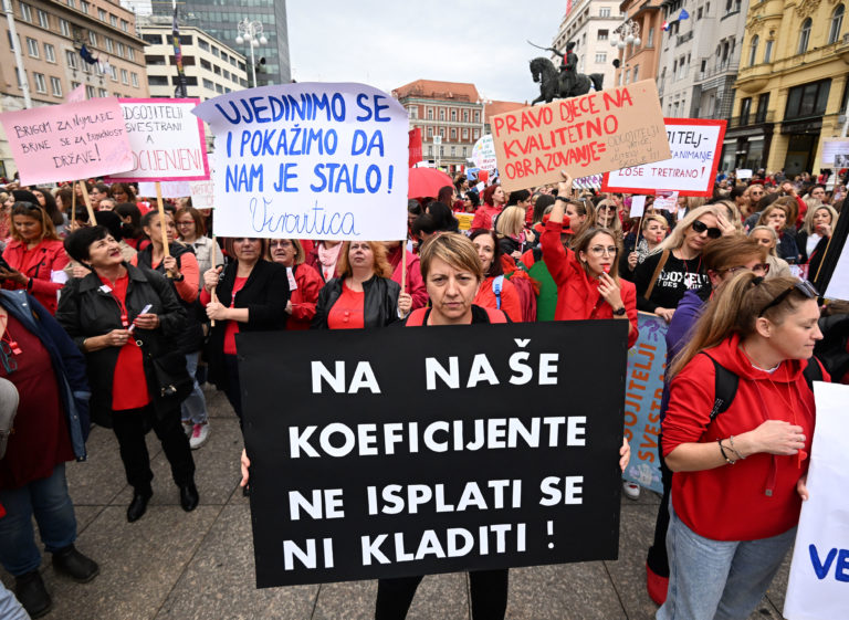 Croazia. Educatori prescolari protestano a Zagabria (foto)