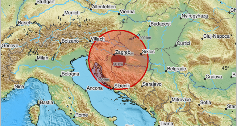 Croazia centrale. Scossa di magnitudo 3.2 con epicentro a Sisak