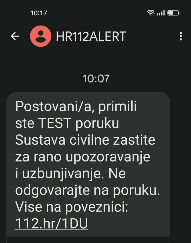 Croazia, ecco l’sms d’allerta. Protezione civile: test riuscito