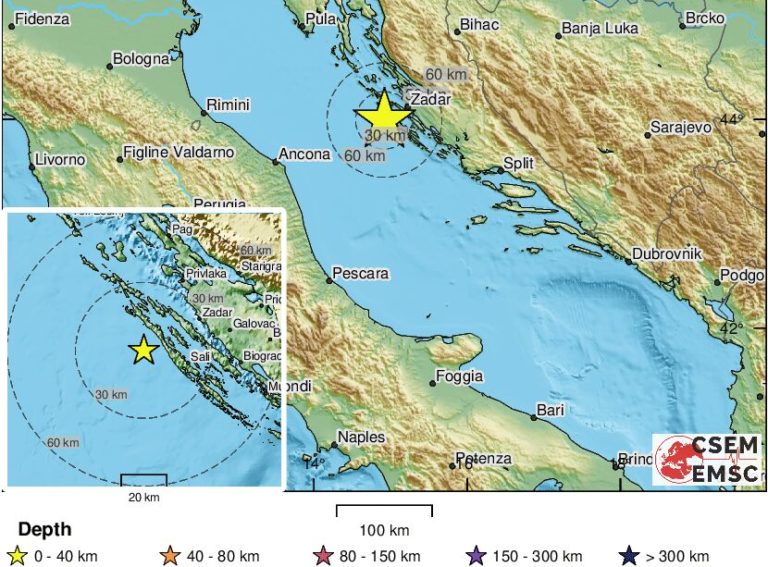 Due terremoti scuotono la Dalmazia
