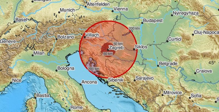 Paura a Zagabria: sisma di magnitudo 2.9