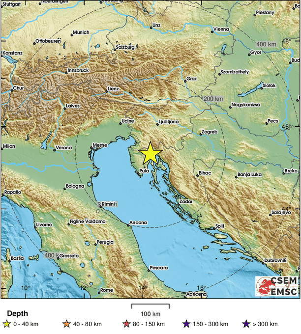 Forte scossa di terremoto tra Slovenia e Croazia. Avvertita a Fiume e nell’FVG