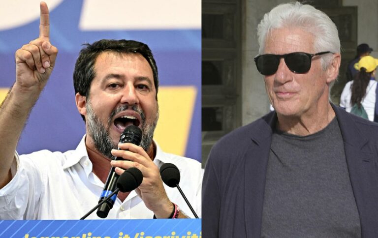 Migranti, da Salvini “bacioni” a Richard Gere: «Apri ville e portateli a casa»