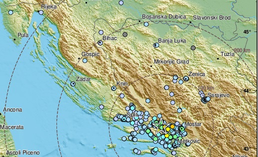 Forte terremoto in Erzegovina. Avvertito anche in Croazia