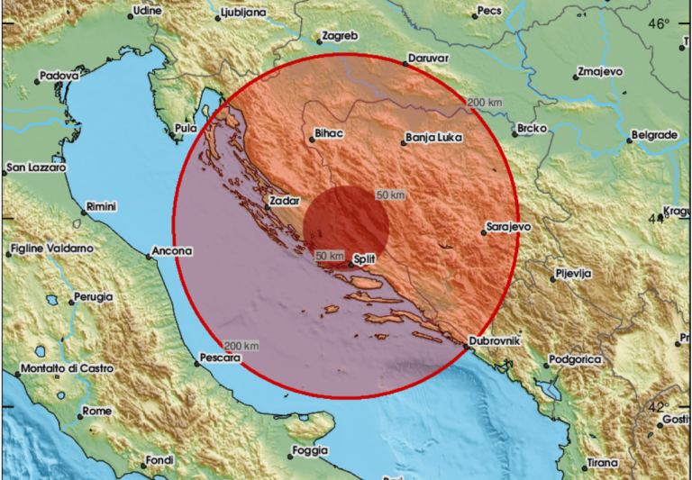 La Dalmazia trema ancora: sisma di 3.8 vicino a Spalato