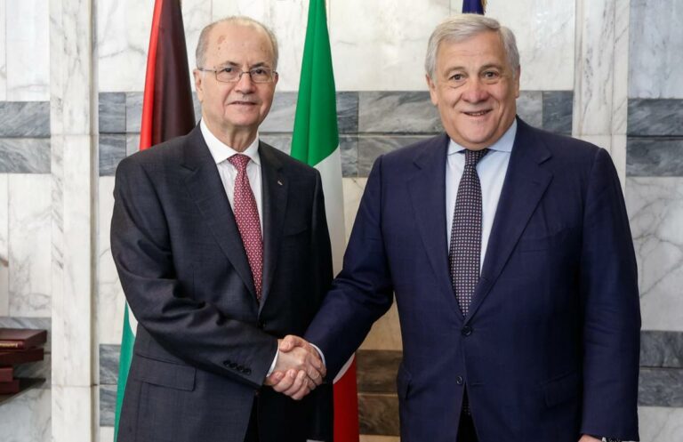 Incontro Tajani-premier Anp: «L’Italia riparte con i finanziamenti all’Unrwa»