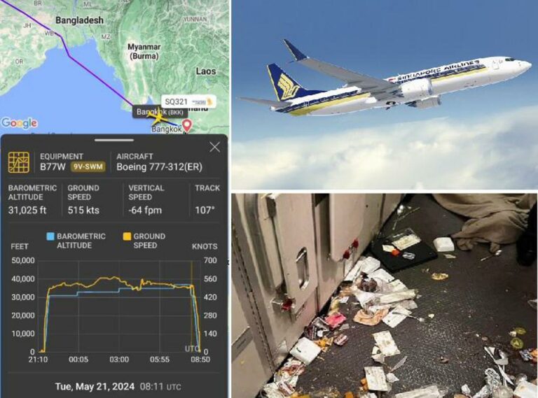 Forti turbolenze su volo Londra-Singapore, un morto e 30 feriti